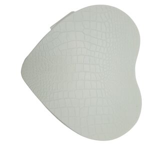 New Heart-Shaped White Croc-embossed Travel Jewelry Holder Small Box Zip Closure